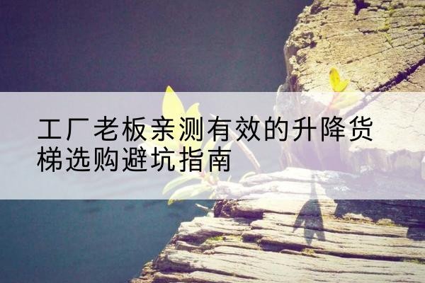 陇川升降货梯怎么选-工厂老板亲测有效的升降货梯选购避坑指南